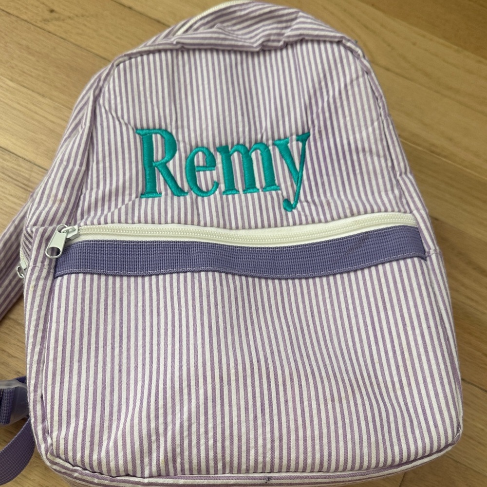 Striped Purple and White Backpack - for toddlers